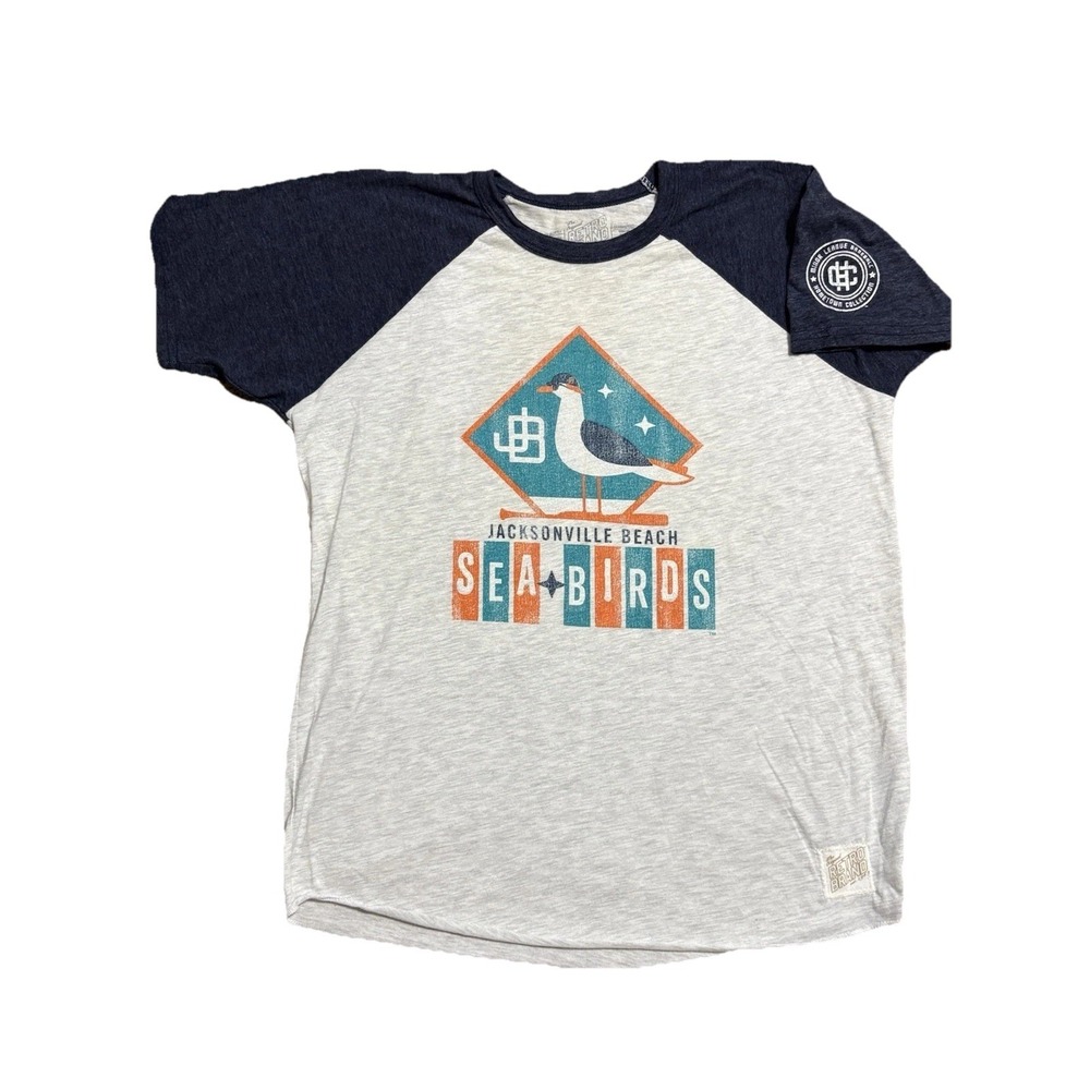 MiLB Jacksonville Beach Sea Birds Baseball T-Shirt, Short Sleeve, Large, Retro - Picture 1 of 8